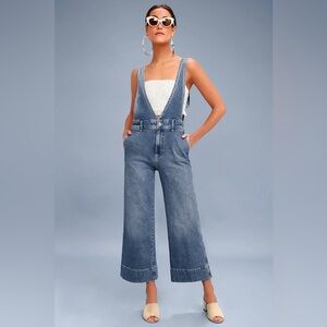 Free People A Line Overalls Blue size 0